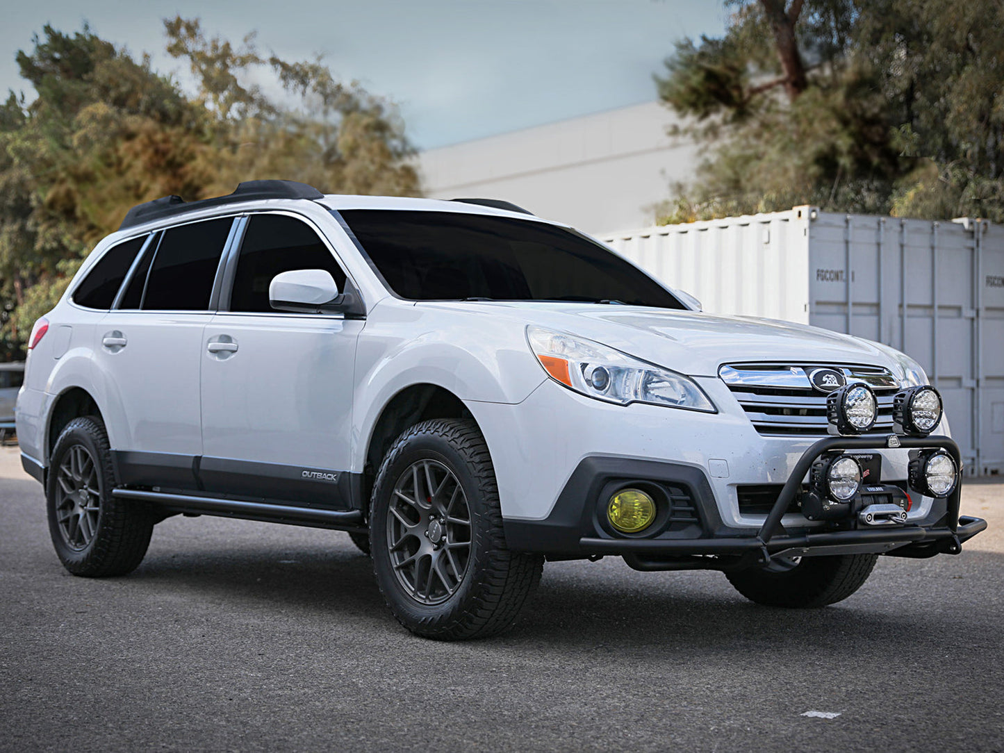 aFe Power 10-14 Subaru Outback H4 2.5L / H6 3.6L Terra Guard Front Bumper w/ Winch Mount - Black (79-27010)