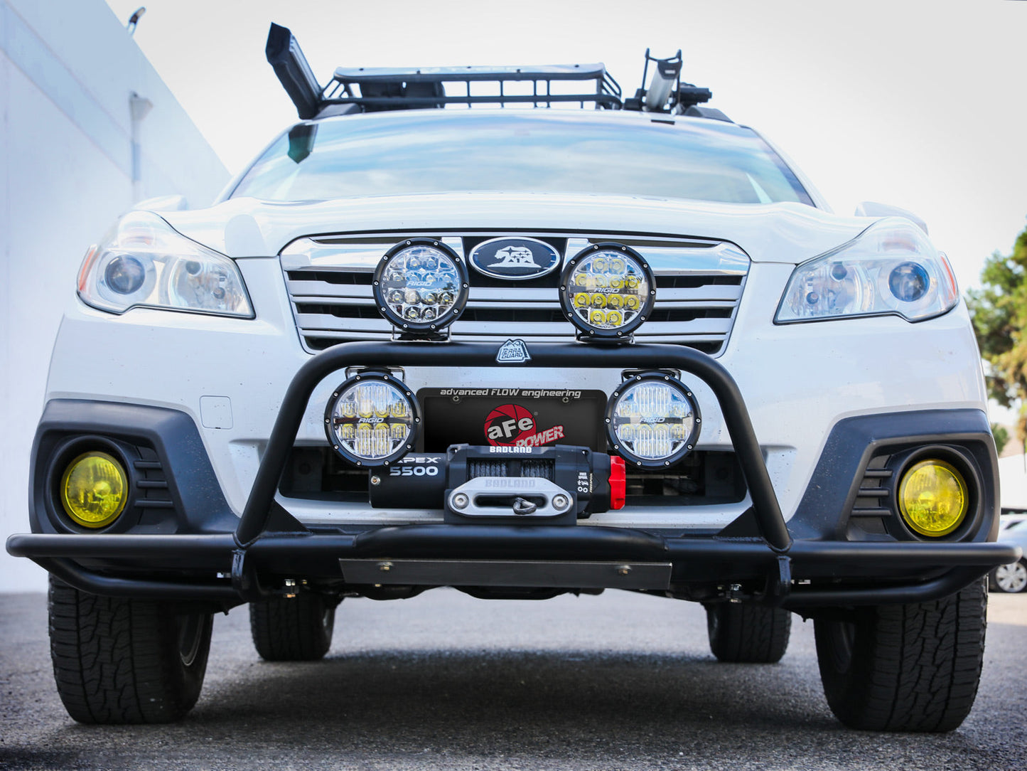 aFe Power 10-14 Subaru Outback H4 2.5L / H6 3.6L Terra Guard Front Bumper w/ Winch Mount - Black (79-27010)