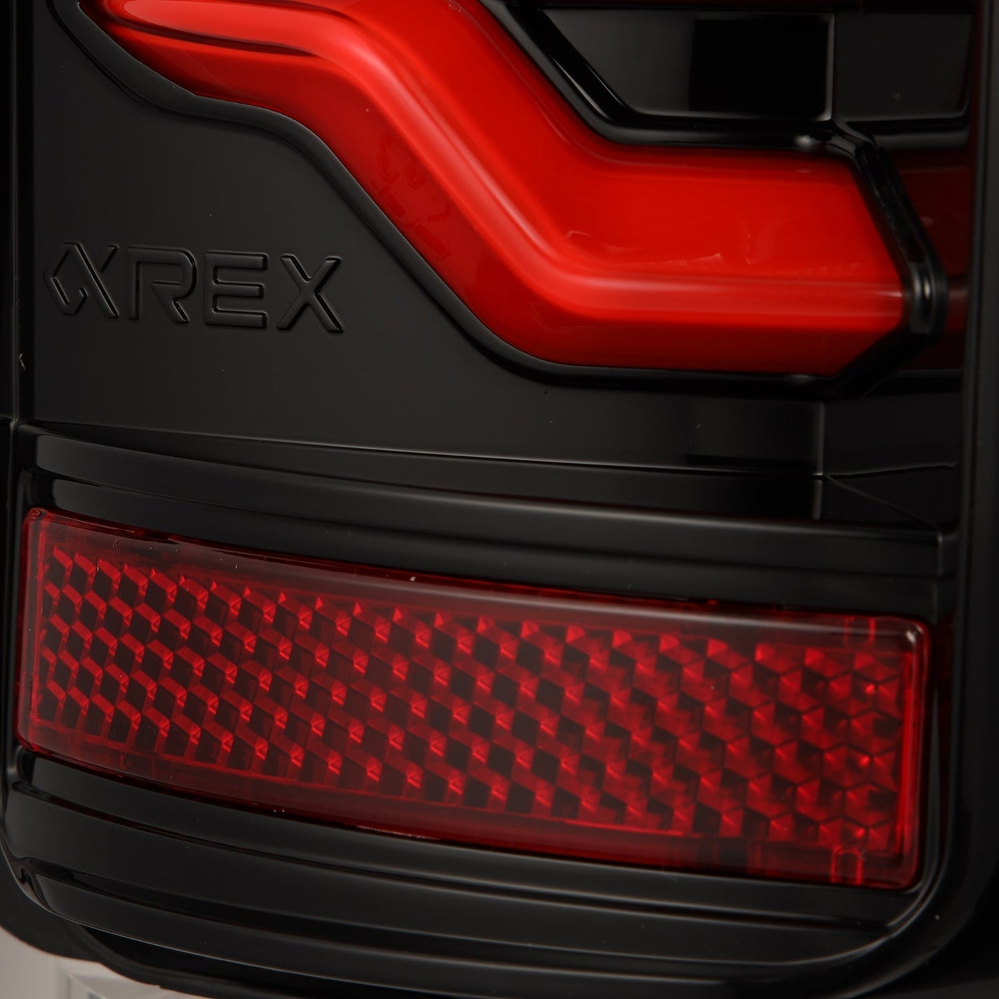 AlphaRex 87-96 Ford F-Series/Bronco LUXX-Series LED Tail Lights Black Red