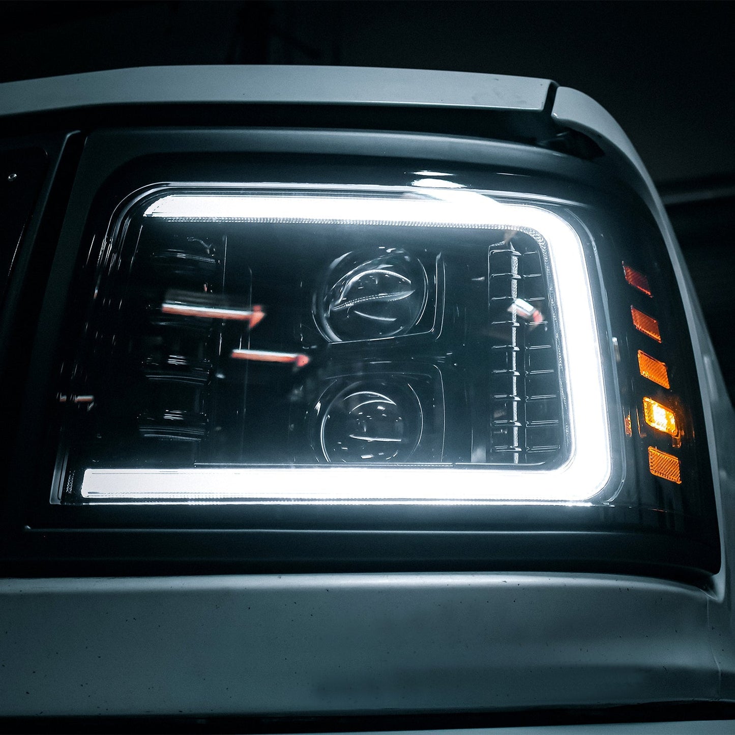 AlphaRex 92-96 Ford F-Series/Bronco LUXX-Series LED Projector Headlights Alpha-Black