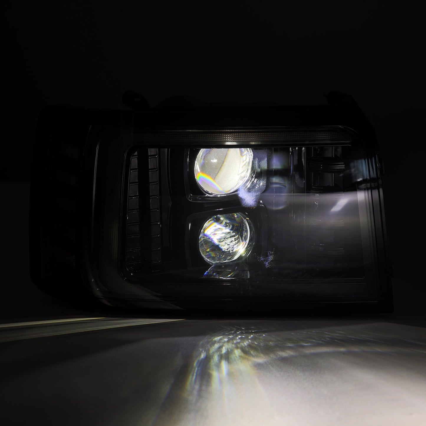 AlphaRex 92-96 Ford F-Series/Bronco LUXX-Series LED Projector Headlights Alpha-Black
