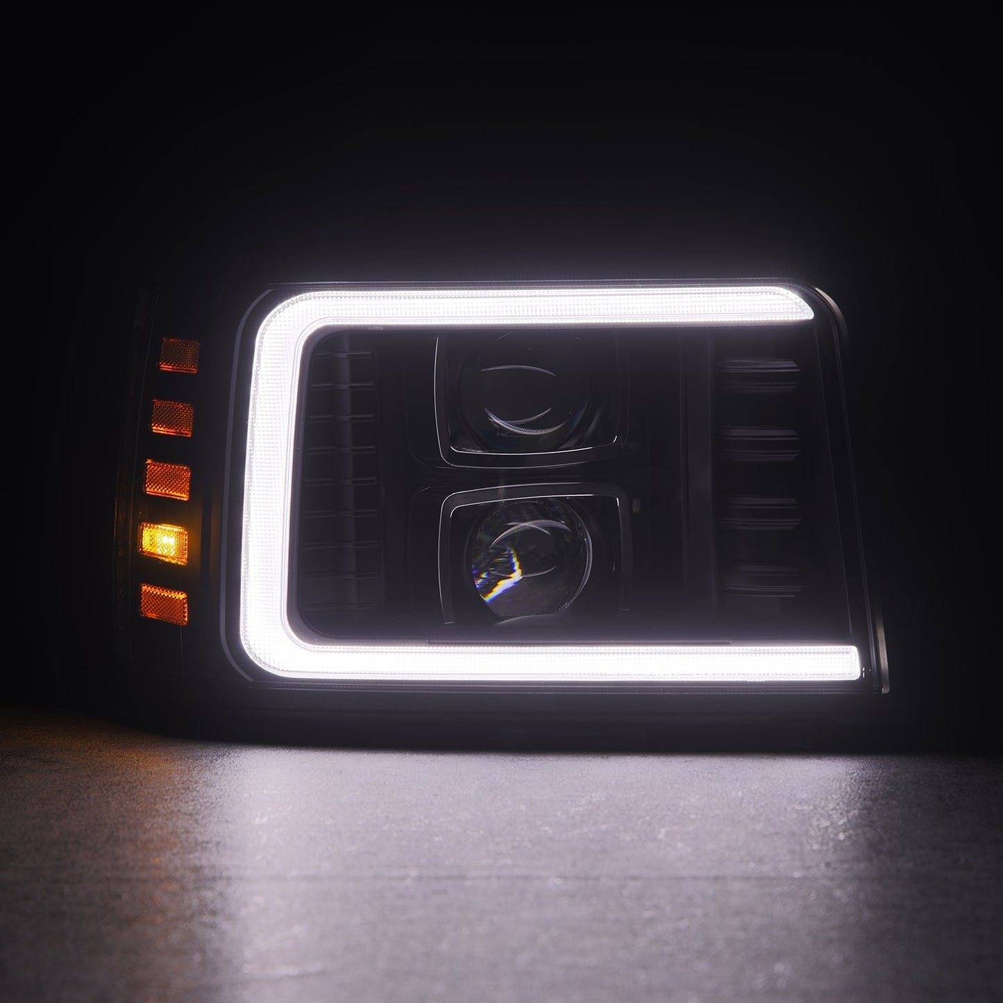 AlphaRex 92-96 Ford F-Series/Bronco LUXX-Series LED Projector Headlights Black