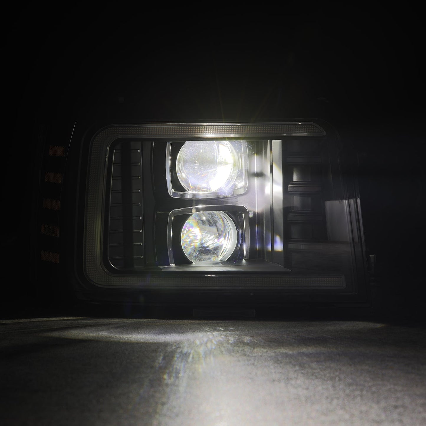 AlphaRex 92-96 Ford F-Series/Bronco LUXX-Series LED Projector Headlights Black