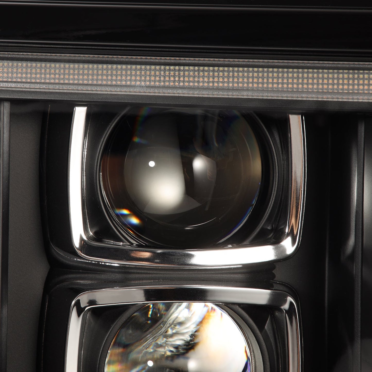 AlphaRex 92-96 Ford F-Series/Bronco LUXX-Series LED Projector Headlights Black