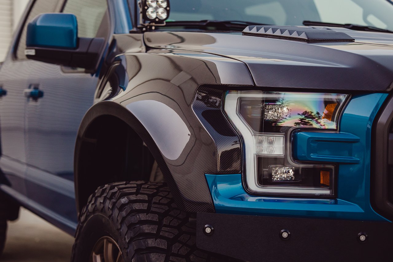 Anderson Composites Carbon fiber wide fenders for 2017-2020 Ford Raptor (2" rise & 4" wider)  (AC-FF17FDRA-W)