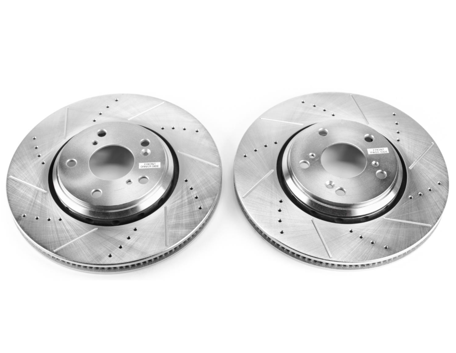 Power Stop Front Evolution Drilled & Slotted Rotors - Pair | 2017-2021 Honda Civic Si (JBR1730XPR)