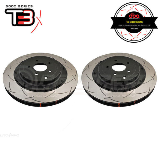 DBA 09+ Nissan GTR R-35 Rear Slotted 5000 Series 2 Piece Rotor Assembled w/ Black Hat