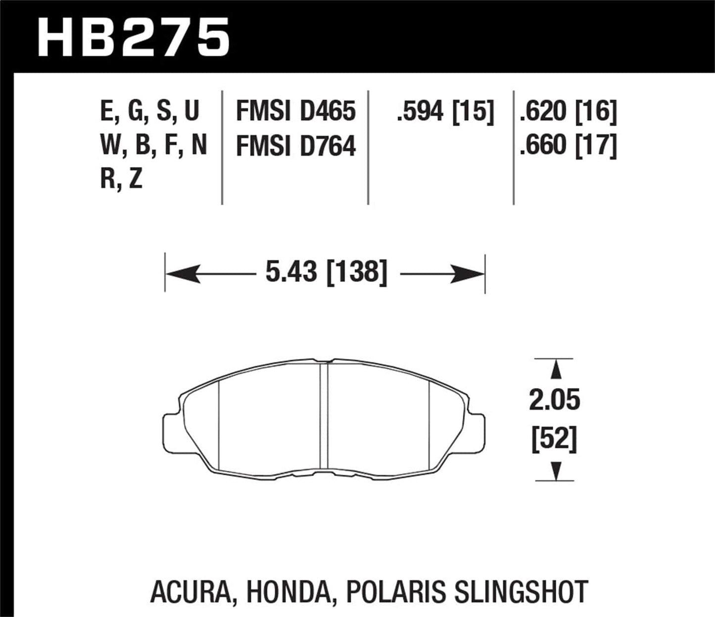 Hawk 94-04 Mustang Cobra / 88-95 Corvette 5.7L / 88-92 Camaro w/ Hvy Duty Brakes DTC-60 Race Brake P