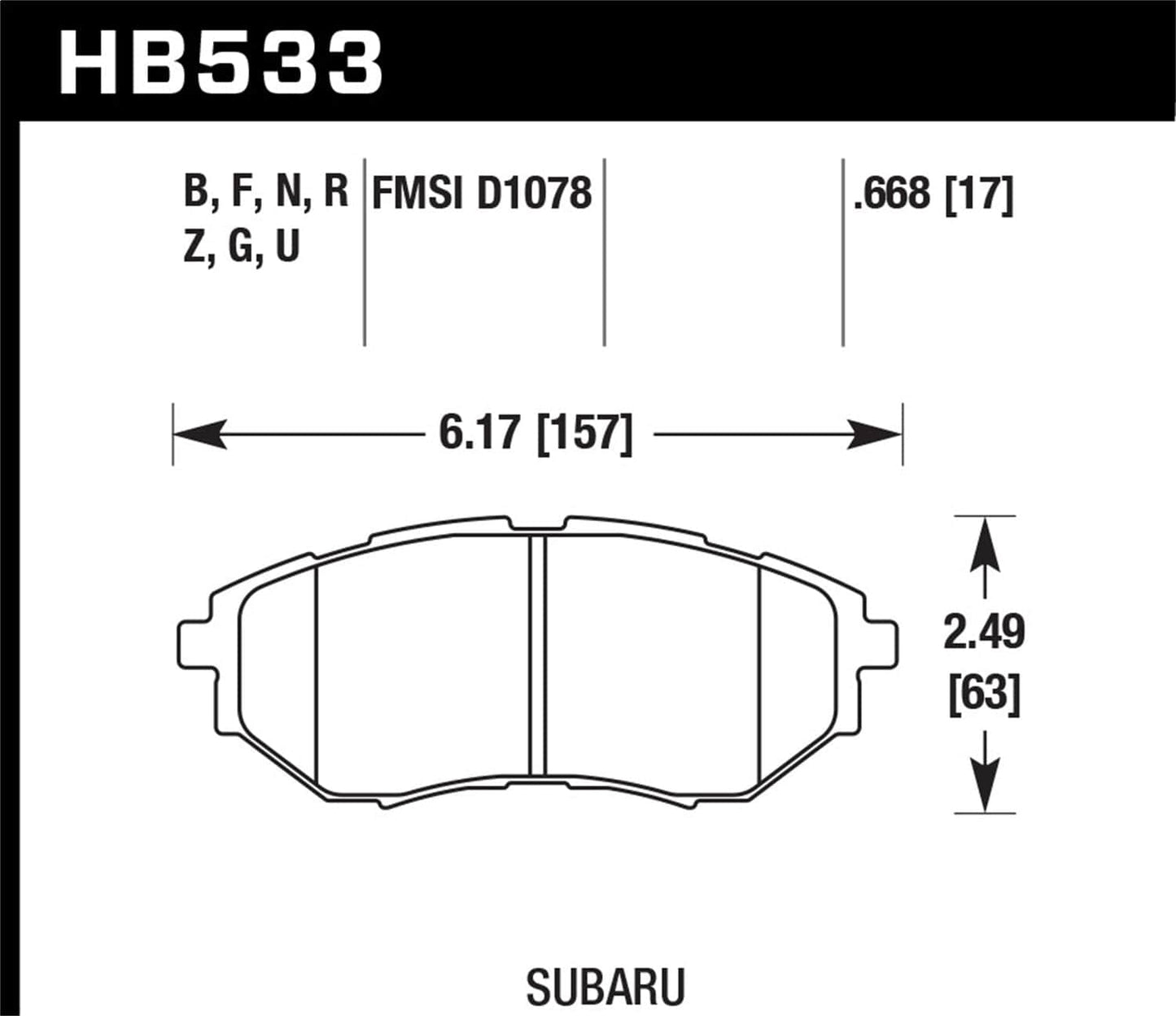 Hawk Renault Clio / Cobalt SS DTC-70 Front Brake Pads