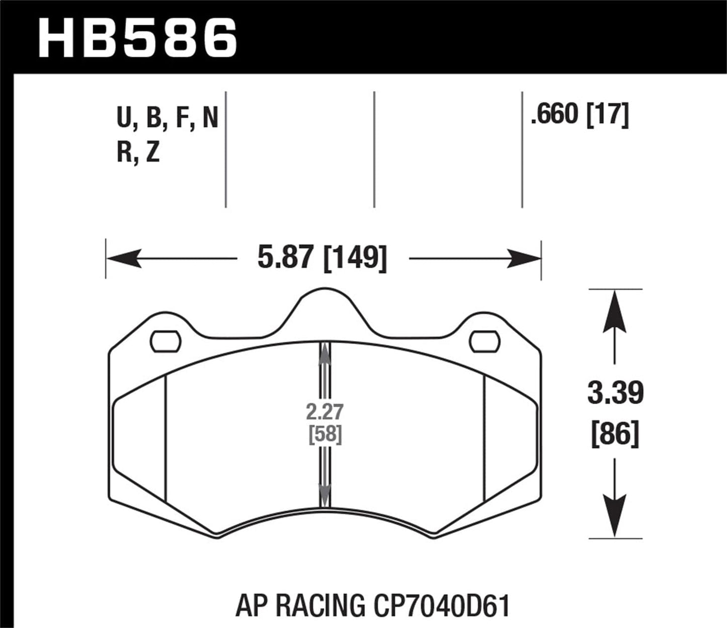 Hawk AP Racing CP5810/5890/5895/6078 / Coleman Series IV DTC-70 Race Brake Pads