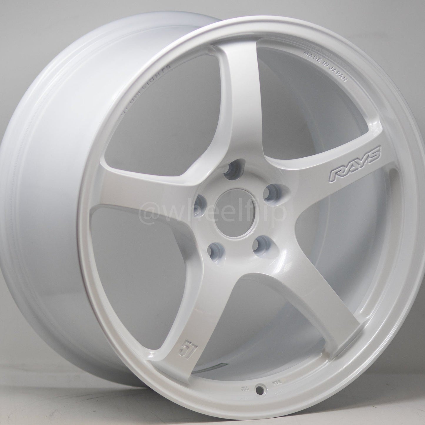 Gram Lights 57CR 18x9.5 +38 5x100 Ceramic White Pearl-WheelFlip