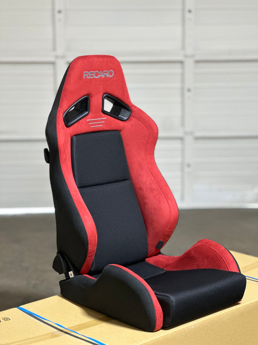 Recaro SR-7 GU100 Sport Seat - Red Ultrasuede + Glass Mesh Kamui Black