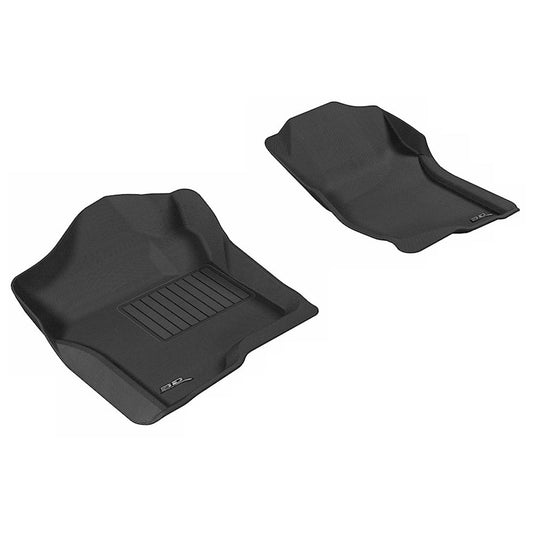 3D MAXpider KAGU 1st Row Floormat - Black | 2007-2013 Chevrolet Silverado Extended/Crew Cab (L1CH04711509)