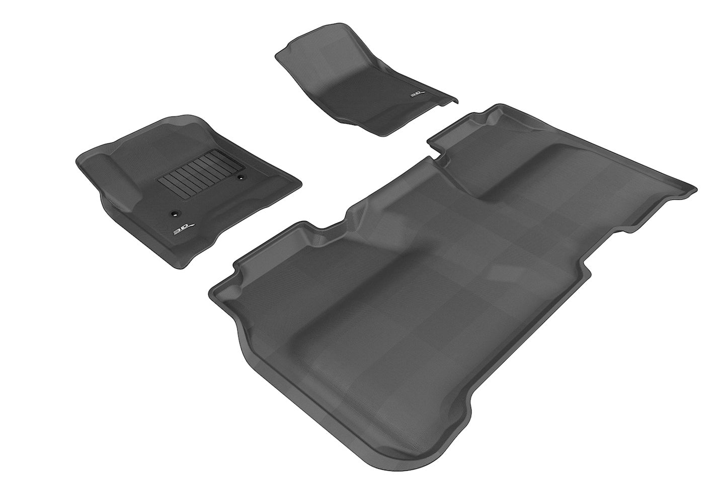 3D MAXpider KAGU 1st & 2nd Row Floormats - Black | 2014-2019 GMC Sierra Crew Cab (L1GM01001509)