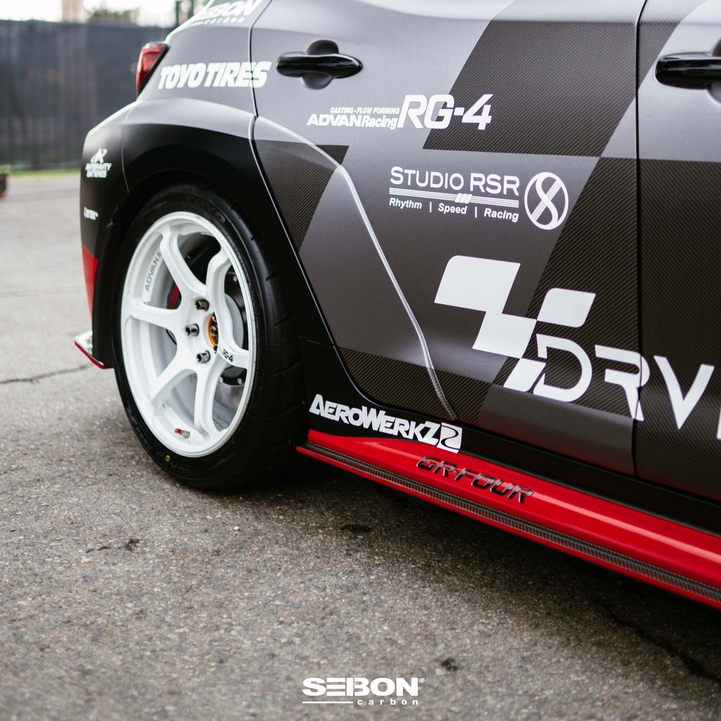 Seibon MB-Style Carbon Fiber Side Skirts | 2023+ Toyota GR Corolla (SS23TYGRCOR-MB)