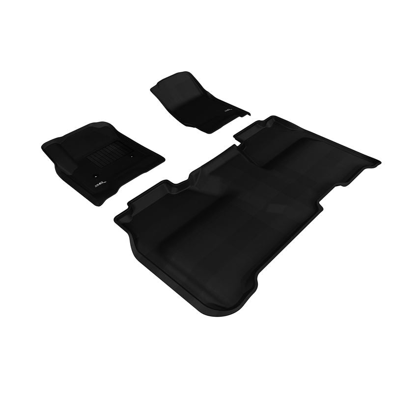 3D MAXpider KAGU 1st & 2nd Row Floormats - Black | 2014-2019 Chevrolet Silverado Crew Cab (L1CH04001509)