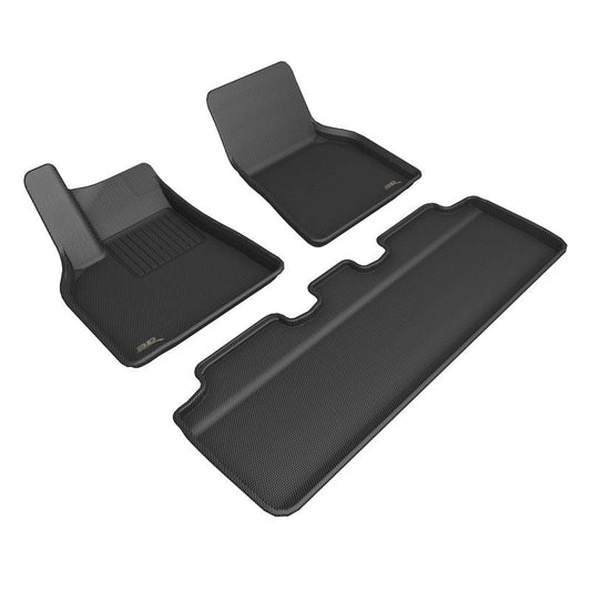3D MAXpider KAGU 1st & 2nd Row Floormats - Black | 2020-2020 Tesla Model Y (L1TL01701509)