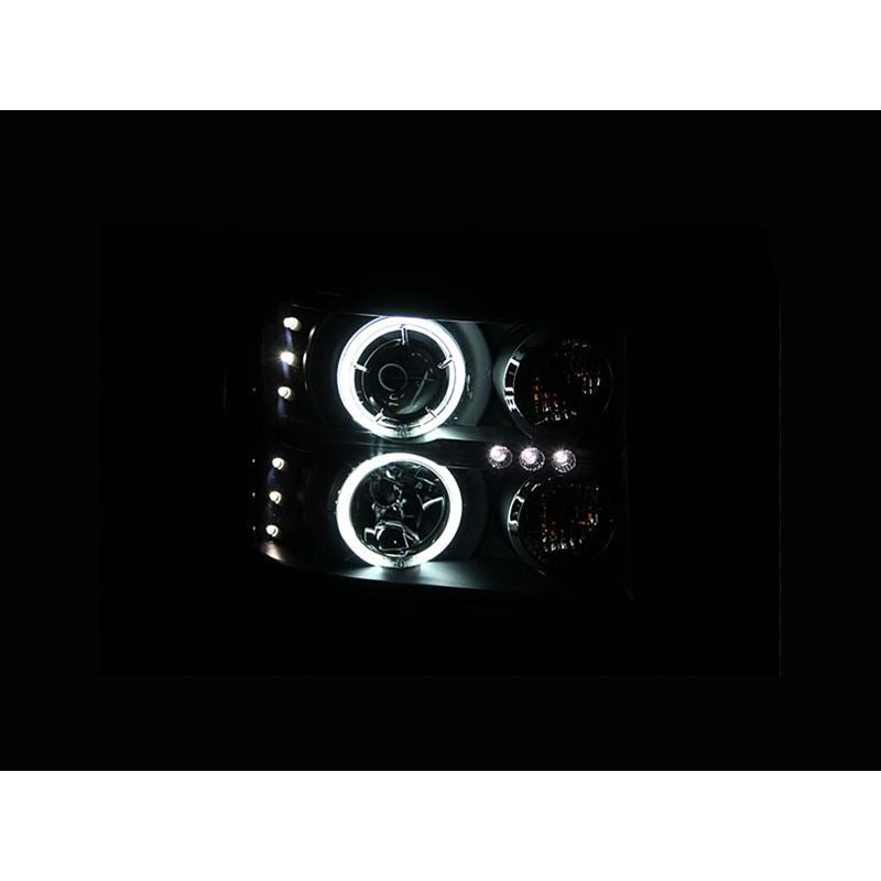ANZO USA 2007-2013 Gmc Sierra 1500 Projector Headlights w/ Halo Black (111125)