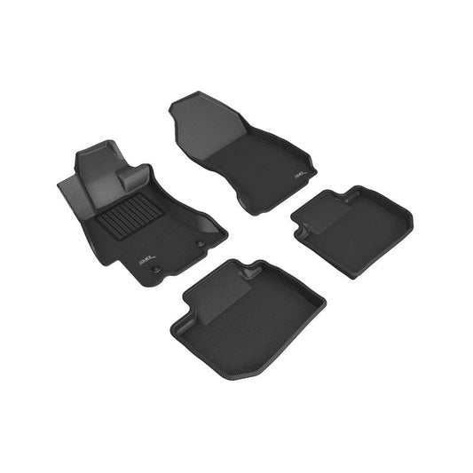 3D MAXpider KAGU 1st & 2nd Row Floormats - Black | 2012-2017 Subaru Impreza/XV Crosstrek (L1SB00801509)