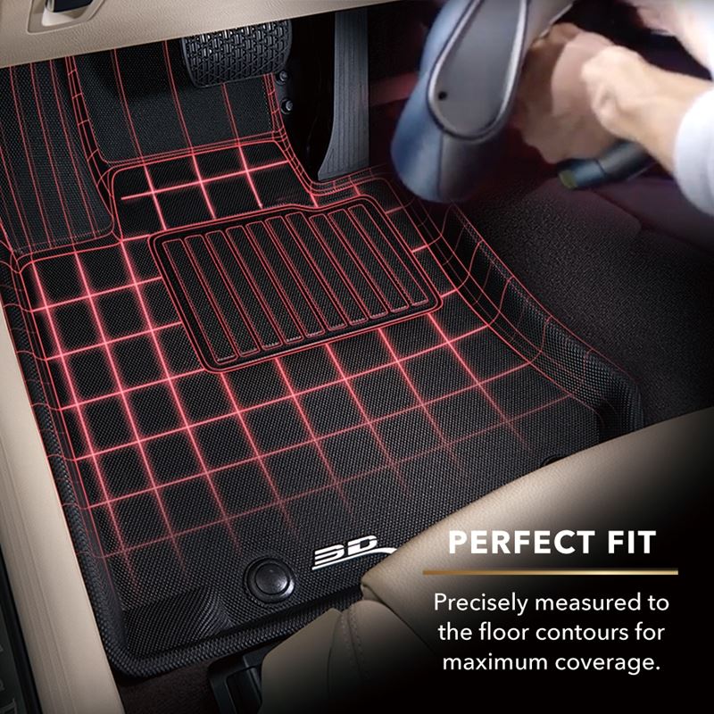 3D MAXpider KAGU 1st & 2nd Row Floormats - Black | 2015-2019 Hyundai Sonata/2016 Sonata Hybrid (L1HY05101509)