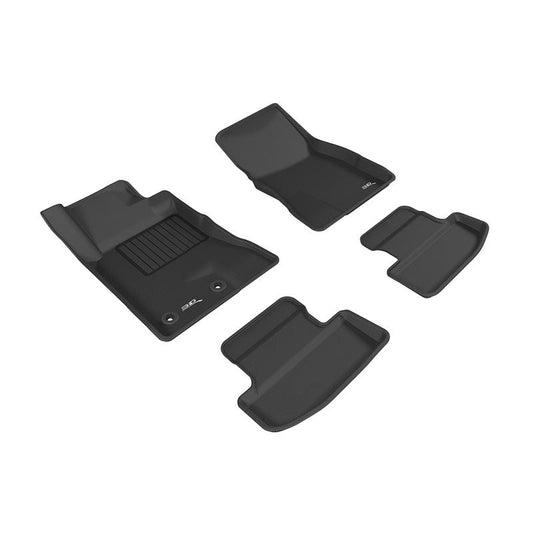 3D MAXpider KAGU 1st & 2nd Row Floormats - Black | 2015-2020 Ford Mustang (L1FR08501509)