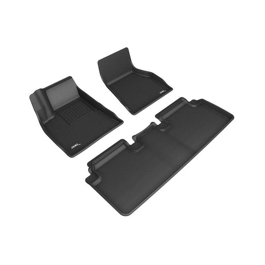 3D MAXpider KAGU 1st & 2nd Row Floormats - Black | 2015-2020 Tesla Model S (L1TL01301509)