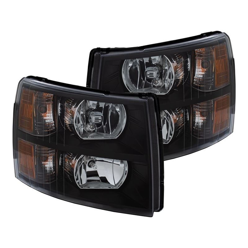 ANZO USA 2007-2013 Chevrolet Silverado Crystal Headlights Black (111393)