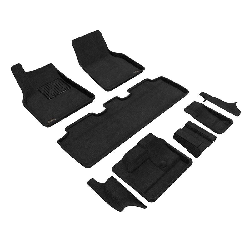 3D MAXpider ELEGANT Floor Mat- Black 1St Row 2Nd Row 3Rd Row | 21-23 Tesla Model Y 7-Seat (L1TL03604709)