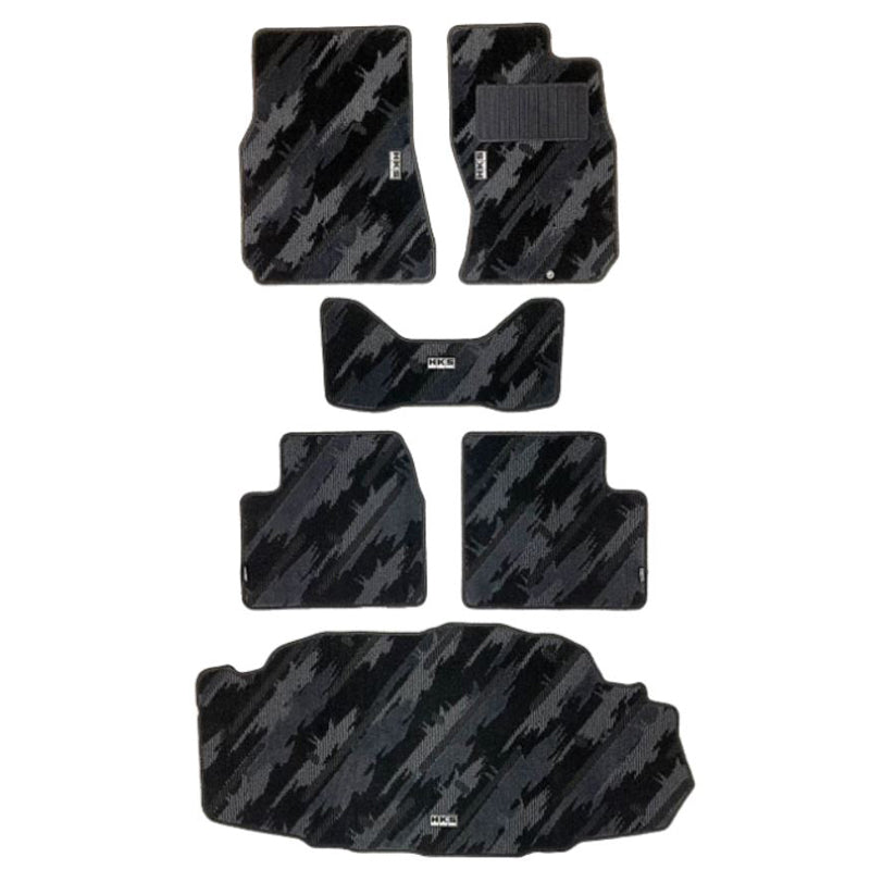 HKS Floor Mat (Monotone Oil Color - 6 Piece Set) - Nissan Skyline GT-R BNR34 RHD 99-02