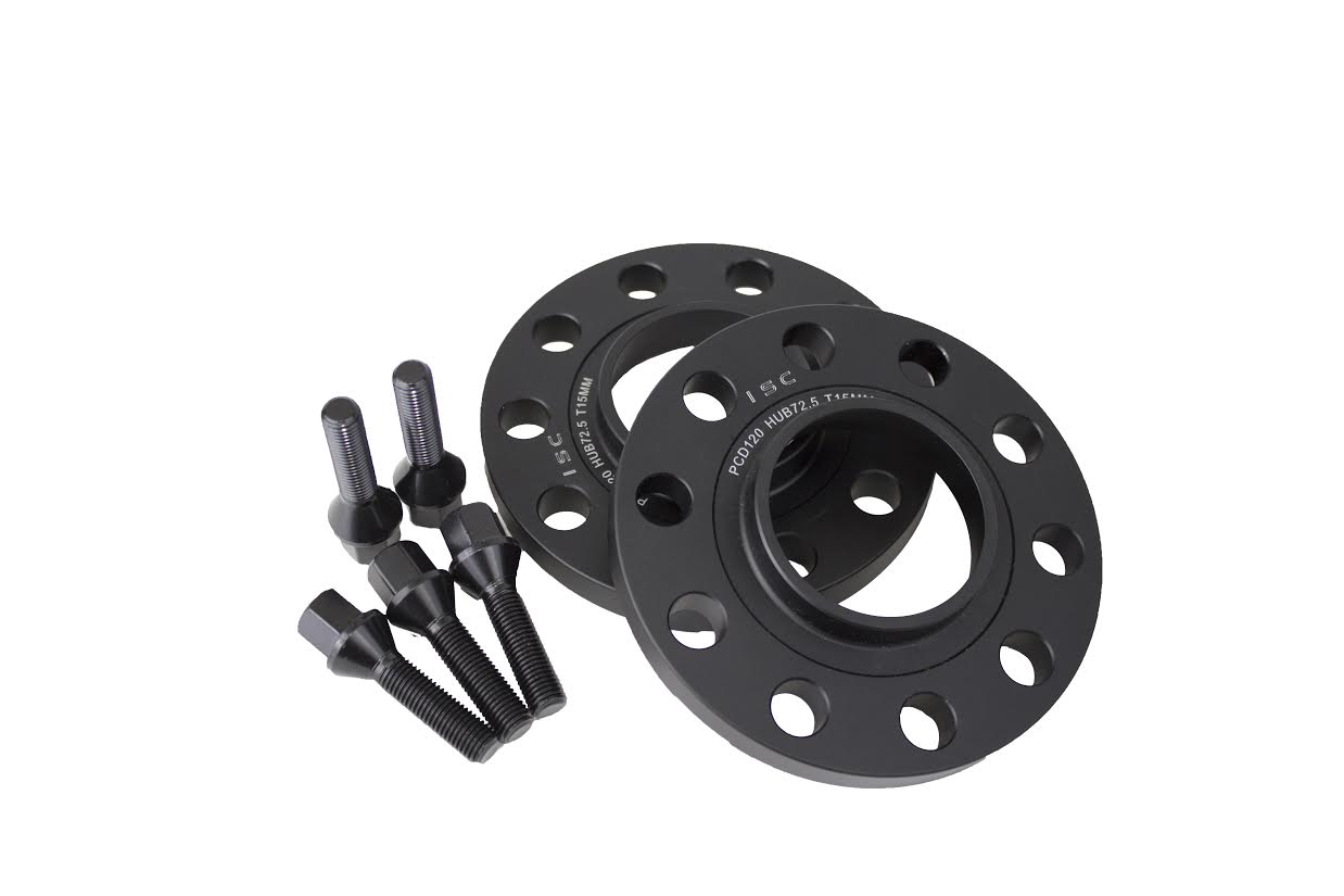 ISC Suspension 15mm Wheel Spacer - 5x120 (72.5 Hub Bore) Bolt Pattern, Black (Pair)