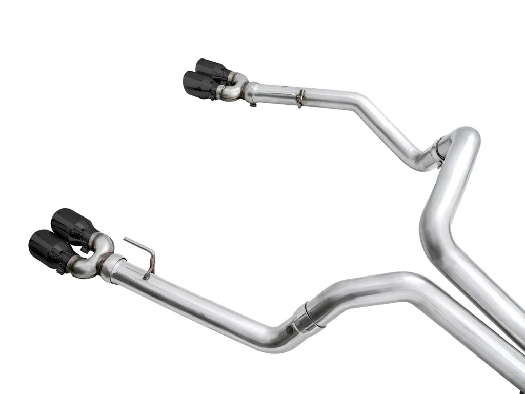 AWE 0FG Catback Split Rear Exit Exhaust (With Bumper Cutouts) w/ Diamond Black Tips 2019-2025 Chevrolet Silverado 1500 / 2019-2025 GMC Sierra 1500