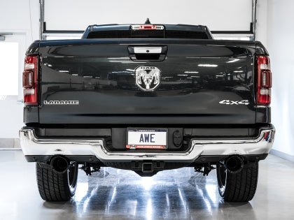 AWE 0FG Dual Rear Exit Exhaust (With Bumper Cutouts) w/ Diamond Black Tips 2019-2024 RAM 1500