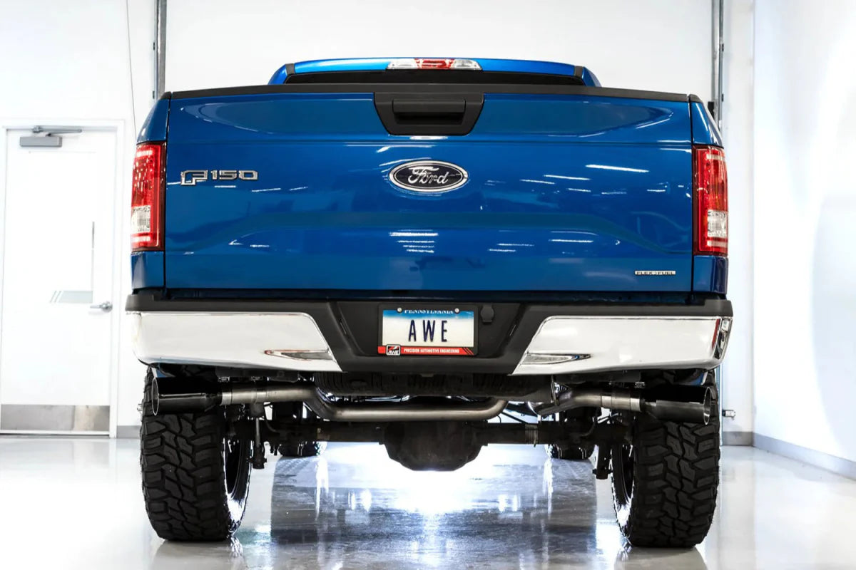 AWE 0FG Single Exit Catback Exhaust w/ Diamond Black Tips 2015-2020 Ford F-150