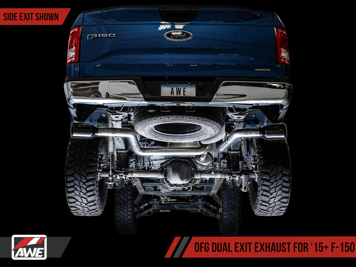AWE 0FG Single Exit Catback Exhaust w/ Diamond Black Tips 2015-2020 Ford F-150