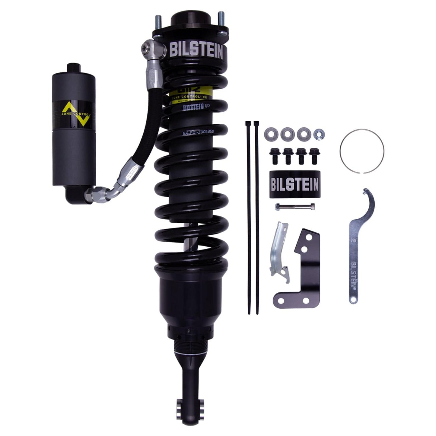 Bilstein B8 8112 (ZoneControl CR) Front Left Shock Absorber and Coil Spring Assembly for 2010-2024 Toyota 4Runner 4WD - 22.80 in. Extended, EVO Grey, With Kinetic Dynamic Suspension System