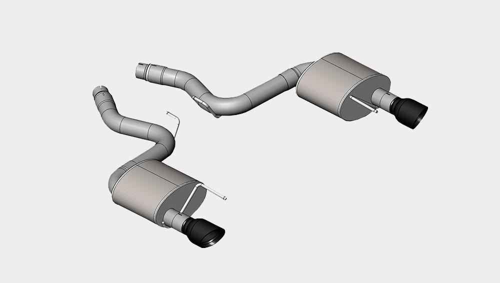2015 Ford Mustang GT 5.0 3" Axle Back Exhaust, Black Dual 4.5" Tips by Corsa (14326BLK)