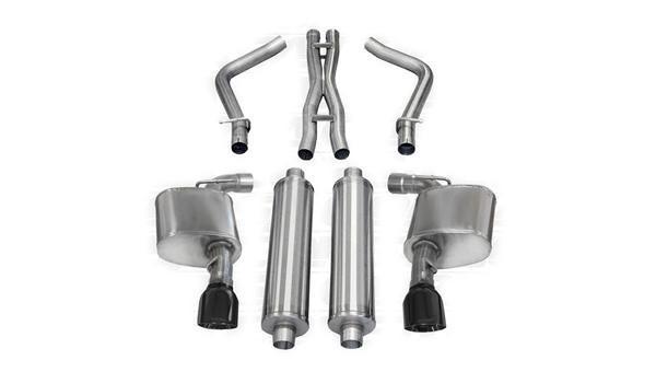 2012-2014 Chrysler 300 SRT/SRT8 / Dodge Charger SRT/SRT8 6.4L 2.75" Cat-Back, Dual Rear Exit with Single 4.5" Black Pro-Series Tips by Corsa (14463BLK)
