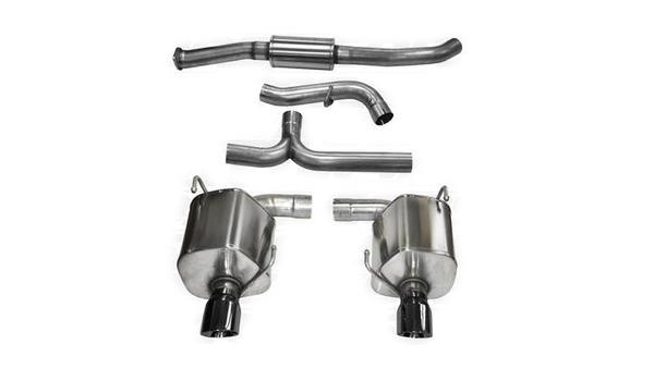 Corsa 3.0" Cat-Back, Dual Rear Exit with Single 4.0" Black Pro-Series Tips | 2008-2010 Subaru Impreza WRX (14865BLK)