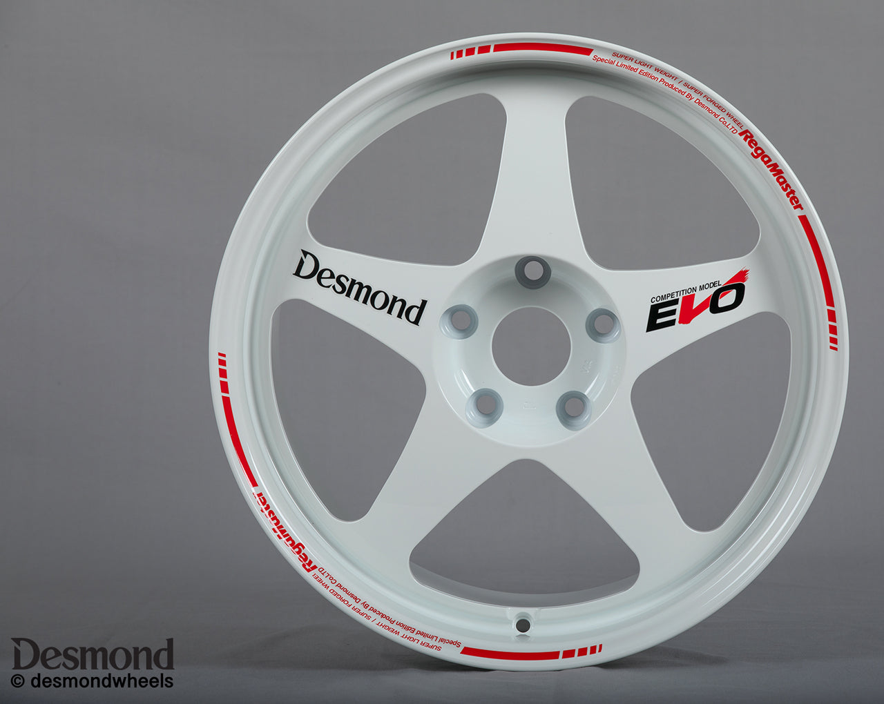 Desmond Regamaster EVO II 18x10 +25 5x120 Gloss White (SET)
