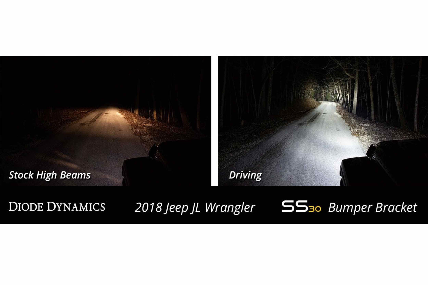 Diode Dynamics DD Bumper Light Kit - White / Combo Beam - Dual SS30 Bars | Jeep Wrangler JL: 2018+ (DD6085)