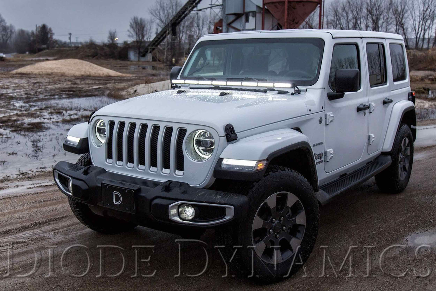 Diode Dynamics DD Hood-Mount LED System - Amber / Combo Beam - Single SS50 Bar | Jeep Wrangler JL: 2018+ (DD6109)