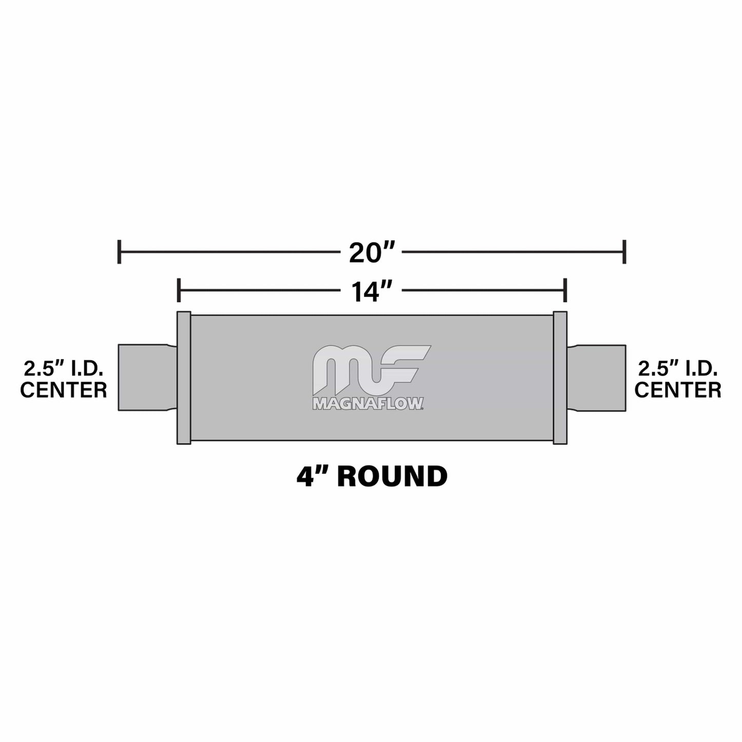 MagnaFlow 4in. Round Straight-Through Performance Exhaust Muffler 10416
