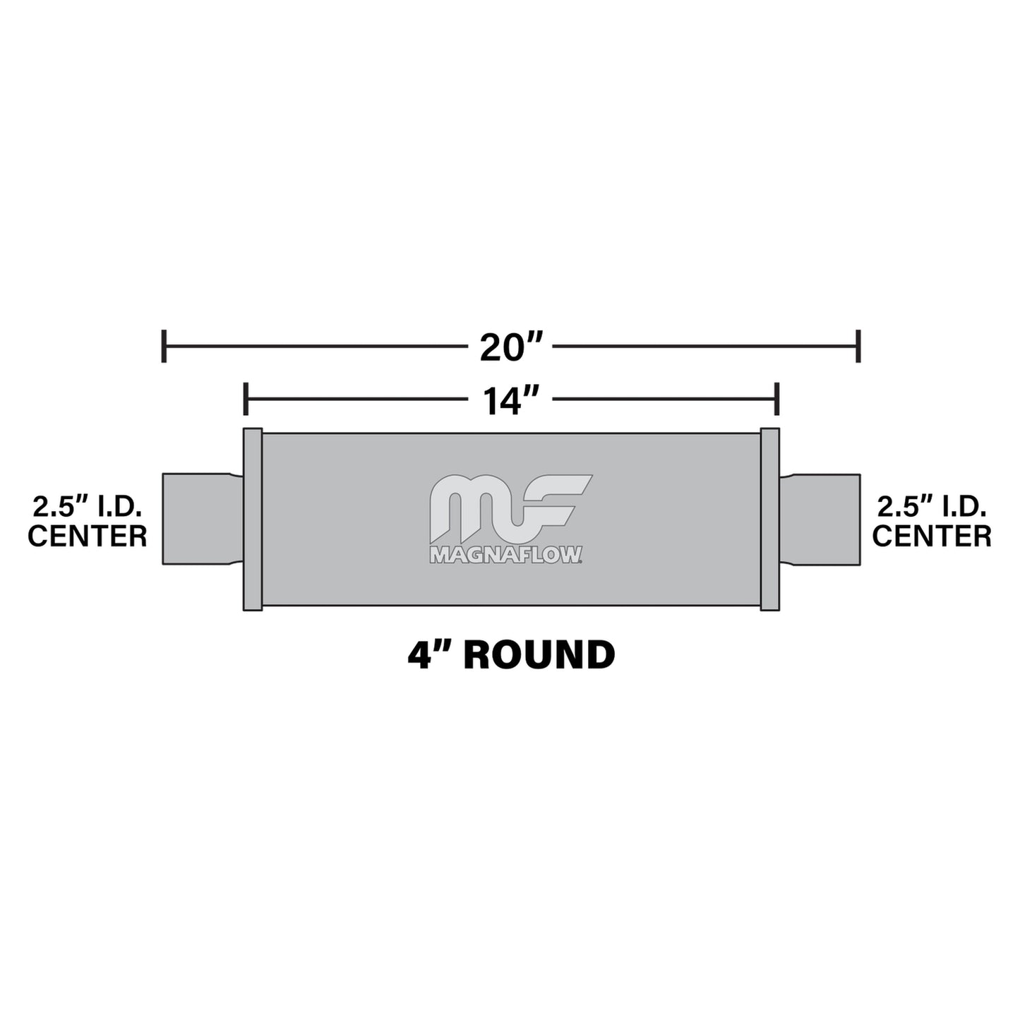 MagnaFlow 4in. Round Straight-Through Performance Exhaust Muffler 10416