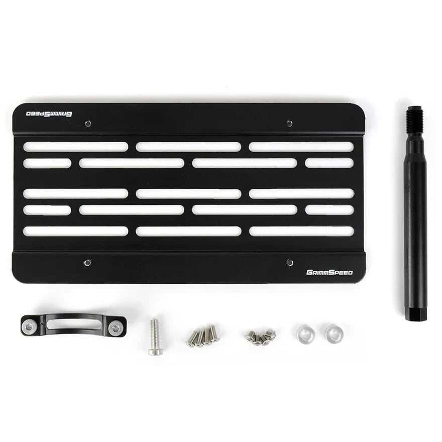 Grimmspeed License Plate Relocation Kit | 2008-2014 Subaru WRX/STI, 2005-2009 Subaru Legacy, and 2008-2011 Subaru Impreza (094011)