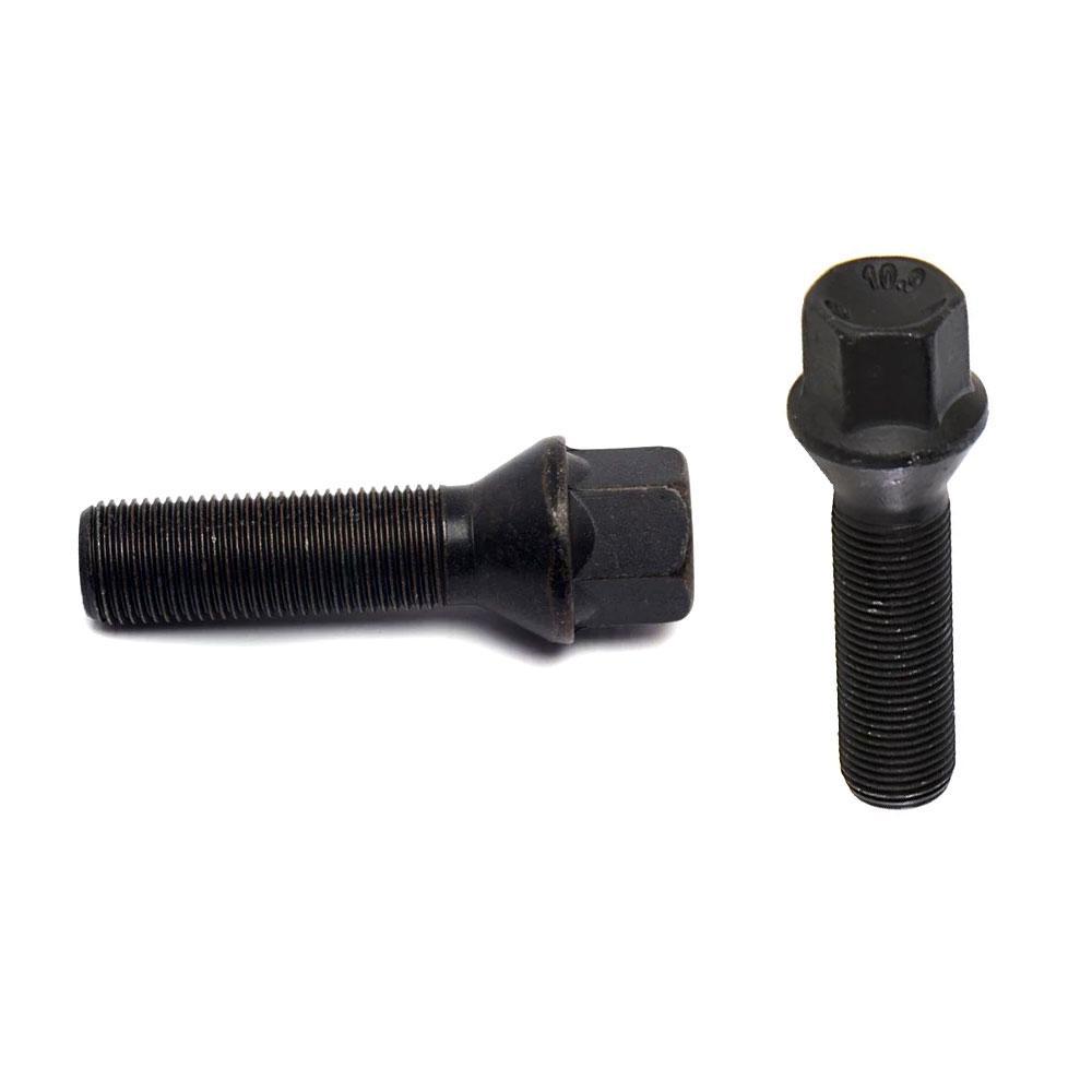 H&R Wheel Bolt - 14 X 1.25 Thread / 43mm Length / 60-deg. Tapered Head 17mm / Black (14254301SW)