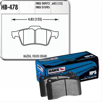 Hawk Performance HPS Rear Brake Pads | 2013-2015 Ford Focus ST (HB478F.605)