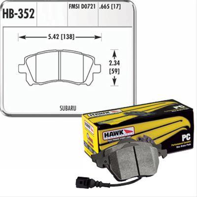 Hawk Performance Ceramic Front Brake Pads | 2002 Subaru Impreza WRX (HB352Z.665)