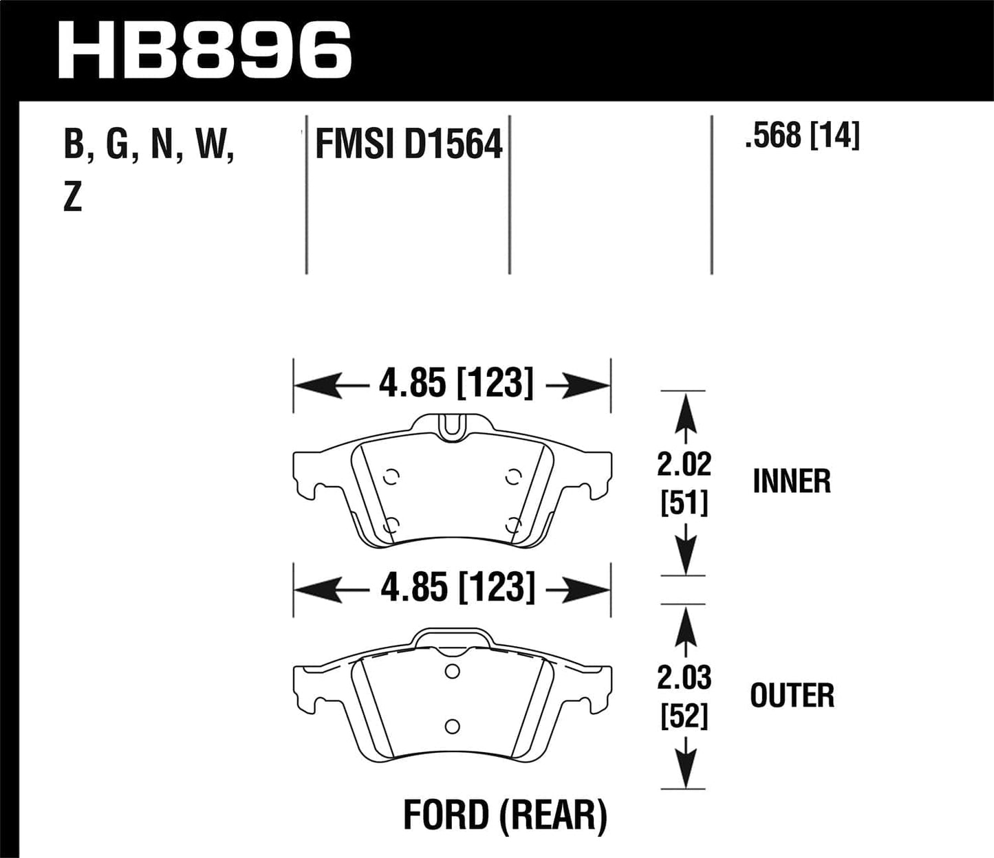 Hawk 15-20 Ford Mustang GT 5.0L / 16-17 Mustang Brembo Package DTC-30 Race Rear Brake Pads