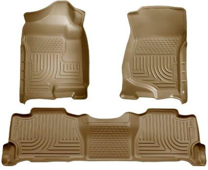 2007-2013 GM Escalade ESV/Avalanche/Suburban WeatherBeater Tan Front/2nd Row Floor Liners by Husky Liners (98263)