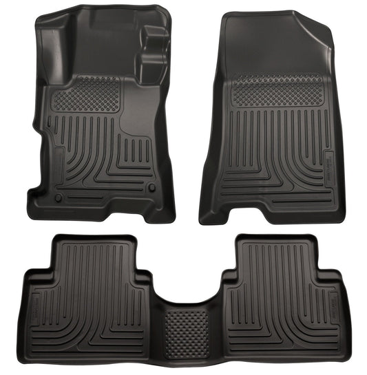 2008-2012 Honda Accord (4DR) WeatherBeater Combo Black Floor Liners (One Piece for 2nd Row) by Husky Liners (98401)